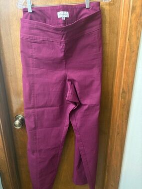 Merra Lane Wine-Magenta High-Waist Dress Pants 28W